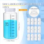 Tatuo 12 Pack 32oz Plastic Sample Bottles