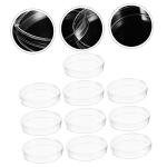 10 Transparent Plastic Petri Dishes with Lids