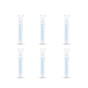 6-Pack 25ml Clear Plastic Graduated Cylinders