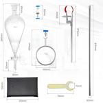 1000ml Glass Separatory Funnel Set with Rack
