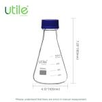 4 Pack 500ml Glass Narrow Mouth Erlenmeyer Flask