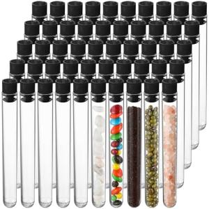 50 Clear 8ml Test Tubes with Caps