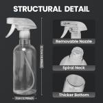 16 oz Clear Spray Bottles - 2 Pack