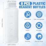 Honeydak 8 Pack 16oz Plastic Reagent Bottles