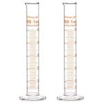 StonyLab 50ml Borosilicate Glass Graduated Cylinder 2-Pack
