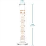 StonyLab 50ml Borosilicate Glass Graduated Cylinder 2-Pack