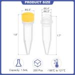 PATIKIL 200pcs 1.5ml Cryogenic Vials with Caps