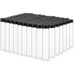 80 Pcs Clear Flat Plastic Test Tubes with Caps