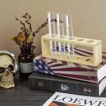 SHIDOW Wooden Test Tube Rack - Holds 5 Tubes