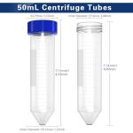 Aeseusia 50 PCS 50ml Centrifuge Tubes and Rack