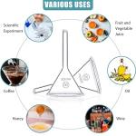 6-Pack Mini Glass Funnels for Lab and Kitchen