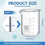 20 Pcs 100 ml High Borosilicate Glass Beakers