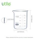 10-Piece Glass Beaker Set, 500ml with Scale