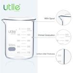10-Piece Glass Beaker Set, 500ml with Scale
