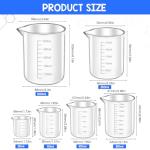 Set of 6 Graduated Plastic Beakers for Labs