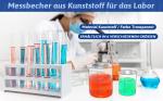 Set of 6 Graduated Plastic Beakers for Labs