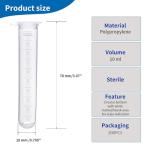 10ml Centrifuge Tubes with Lids - 200 Pack