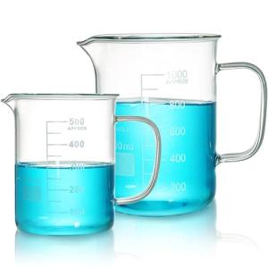 Yarlung Glass Beaker Set with Handle, 500/1000ml
