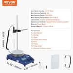VEVOR Magnetic Stirrer Hot Plate with Stir Bars