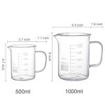 Yarlung Glass Beaker Set with Handle, 500/1000ml