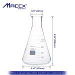 Maccx 1000ml Narrow-Mouth Glass Erlenmeyer Flask Set