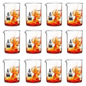 EISCO Premium Low Form 250 mL Beakers, 12 Pack