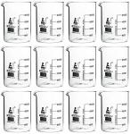 EISCO Premium Low Form 250 mL Beakers, 12 Pack