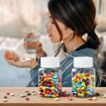 18-Pack Clear Plastic Medicine Bottles with Caps