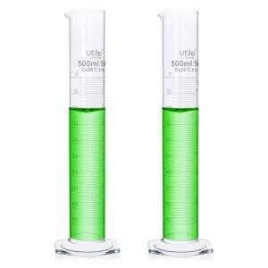 2 Pack 500ml Glass Graduated Cylinders Set