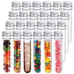 24 PCS 45 ml Clear Plastic Test Tubes with Caps