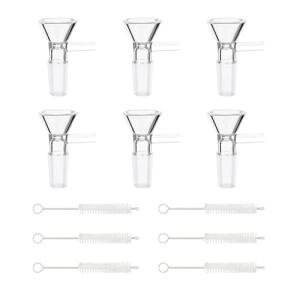 6 Pack Glass Funnels with Brushes - 14mm