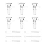 6 Pack Glass Funnels with Brushes - 14mm