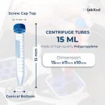 Polypropylene Conical Centrifuge Tubes – 15ml (100pcs)