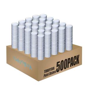 500 Sterile Plastic Petri Dishes with Vents