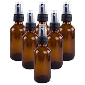 2 oz Amber Boston Round Glass Bottles with Sprayers