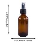 2 oz Amber Boston Round Glass Bottles with Sprayers