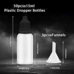 Small 15ML Plastic Squeeze Dropper Bottles - 50 Pack