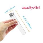 24 PCS 45 ml Clear Plastic Test Tubes with Caps