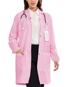 Professional Lab Coat with Snap Closure and Pockets