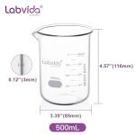 Set of 4 Upgraded 500ml Glass Beakers