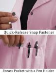 Professional Lab Coat with Snap Closure and Pockets