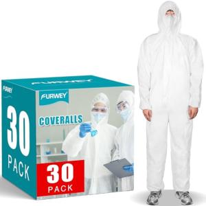 FURWEY Disposable Hazmat Suits - 30 Pack