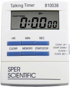 Sper Scientific Talking Timer with Loud Alarm