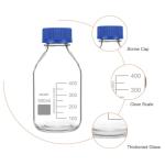 Clear Graduated Glass Bottle with GL45 Cap, 500ml