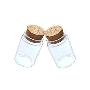 2 Pack Clear Glass Vials with Cork Stopper