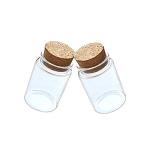 2 Pack Clear Glass Vials with Cork Stopper