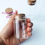 2 Pack Clear Glass Vials with Cork Stopper