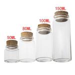 2 Pack Clear Glass Vials with Cork Stopper