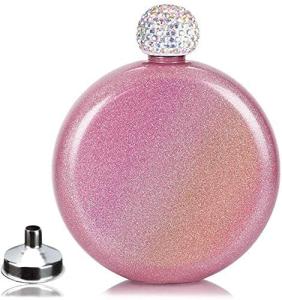 Junya Women's Glittery Stainless Steel Liquor Flask