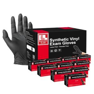 Black Vinyl Exam Gloves, Powder Free, Latex Free